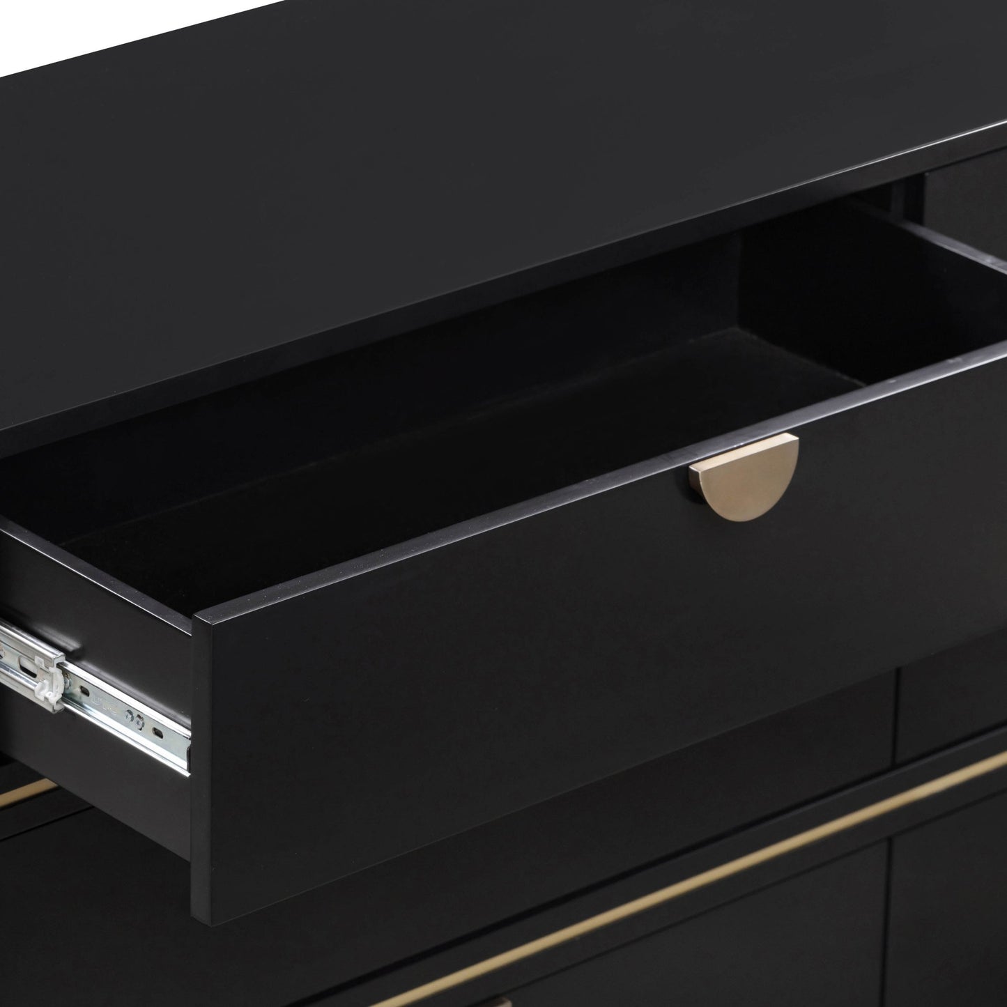 Drawer interior of Curator Six Drawer Dresser Chic Black