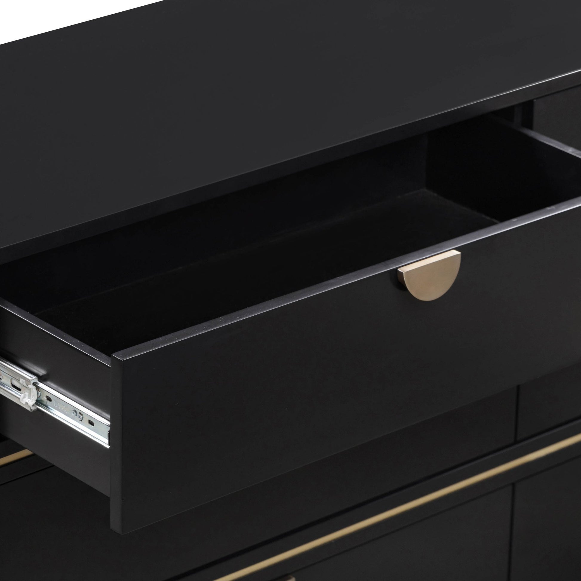 Drawer interior of Curator Six Drawer Dresser Chic Black
