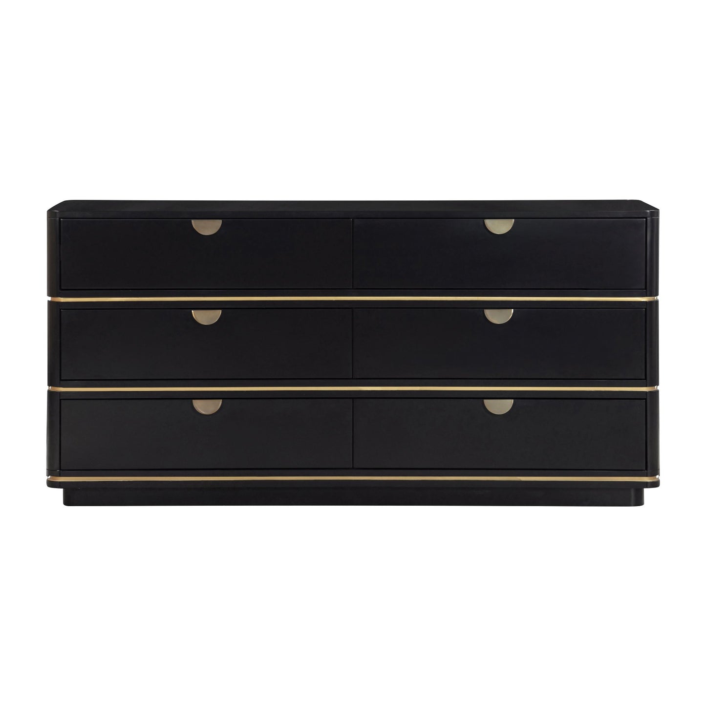 Front view of Curator Six Drawer Dresser Chic Black