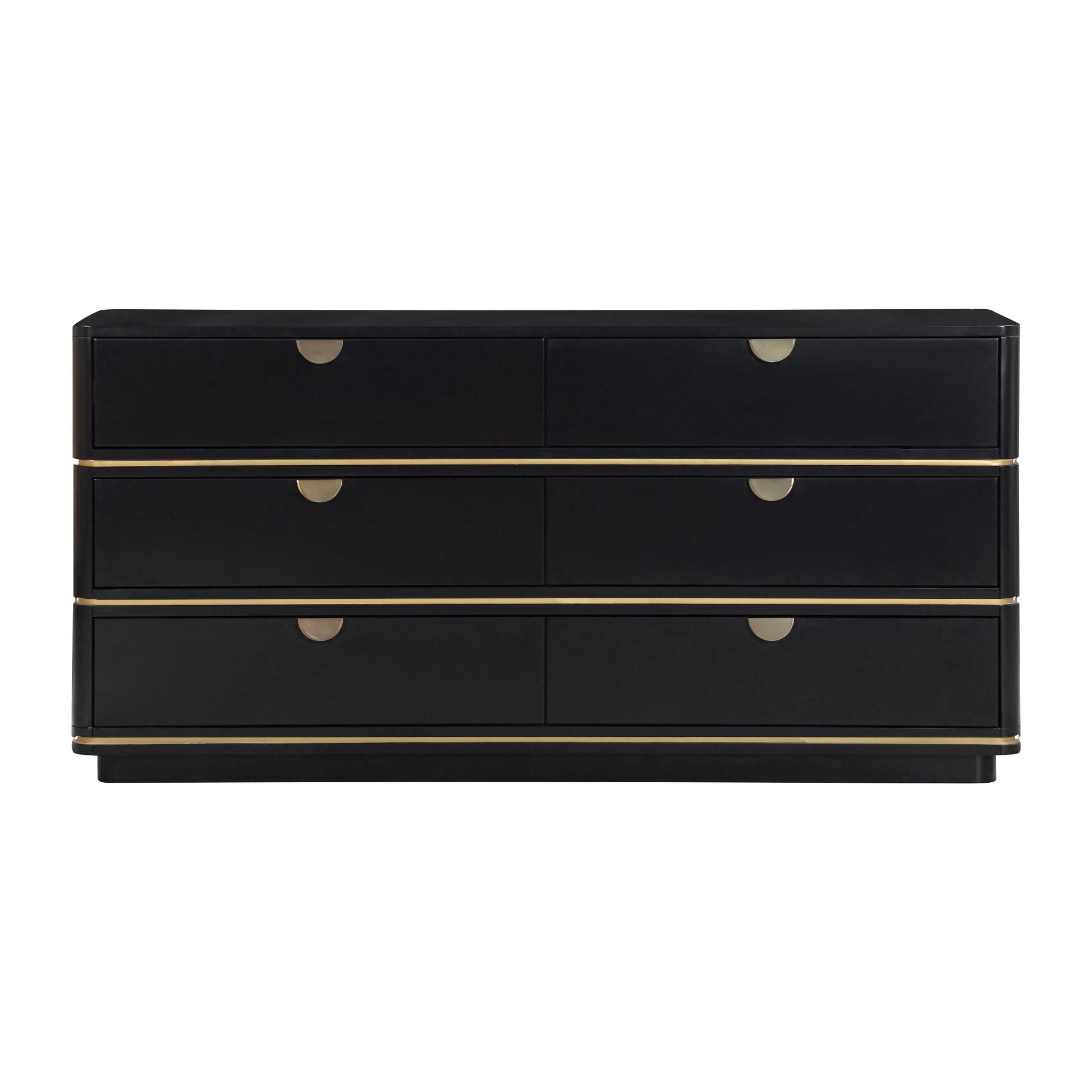 Front view of Curator Six Drawer Dresser Chic Black