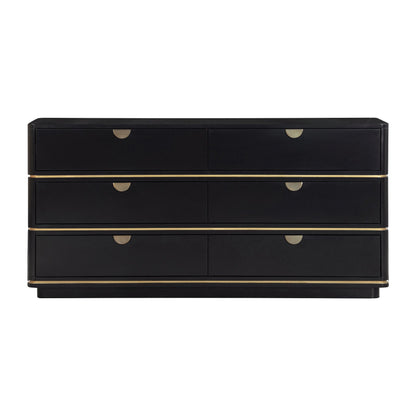 Front view of Curator Six Drawer Dresser Chic Black