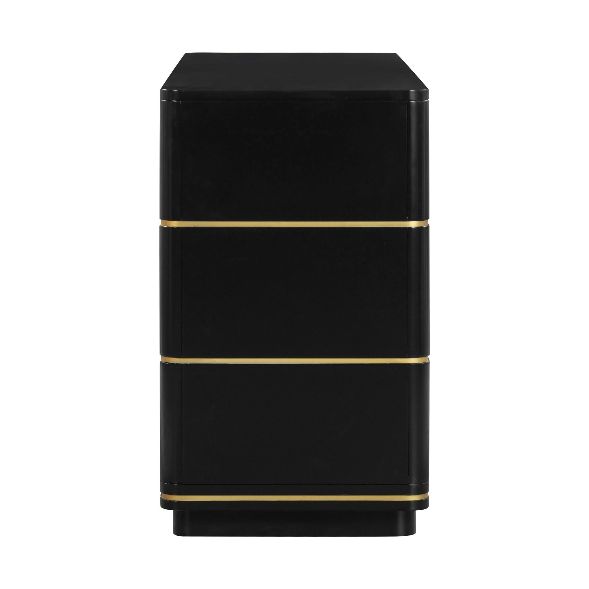 Side view of Curator Six Drawer Dresser Chic Black