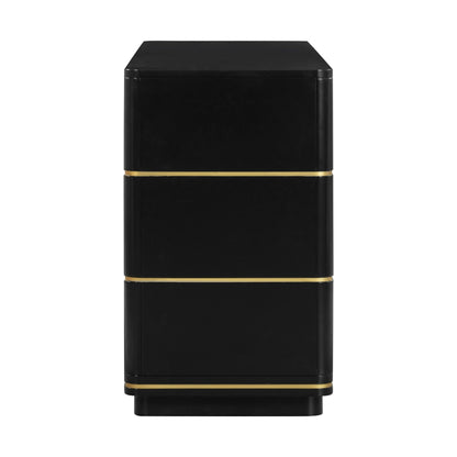 Side view of Curator Six Drawer Dresser Chic Black