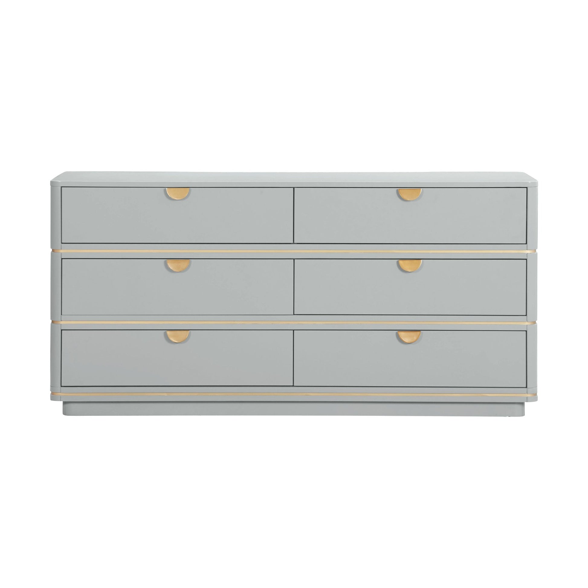 Front view of Curator Six Drawer Dresser Dove Gray