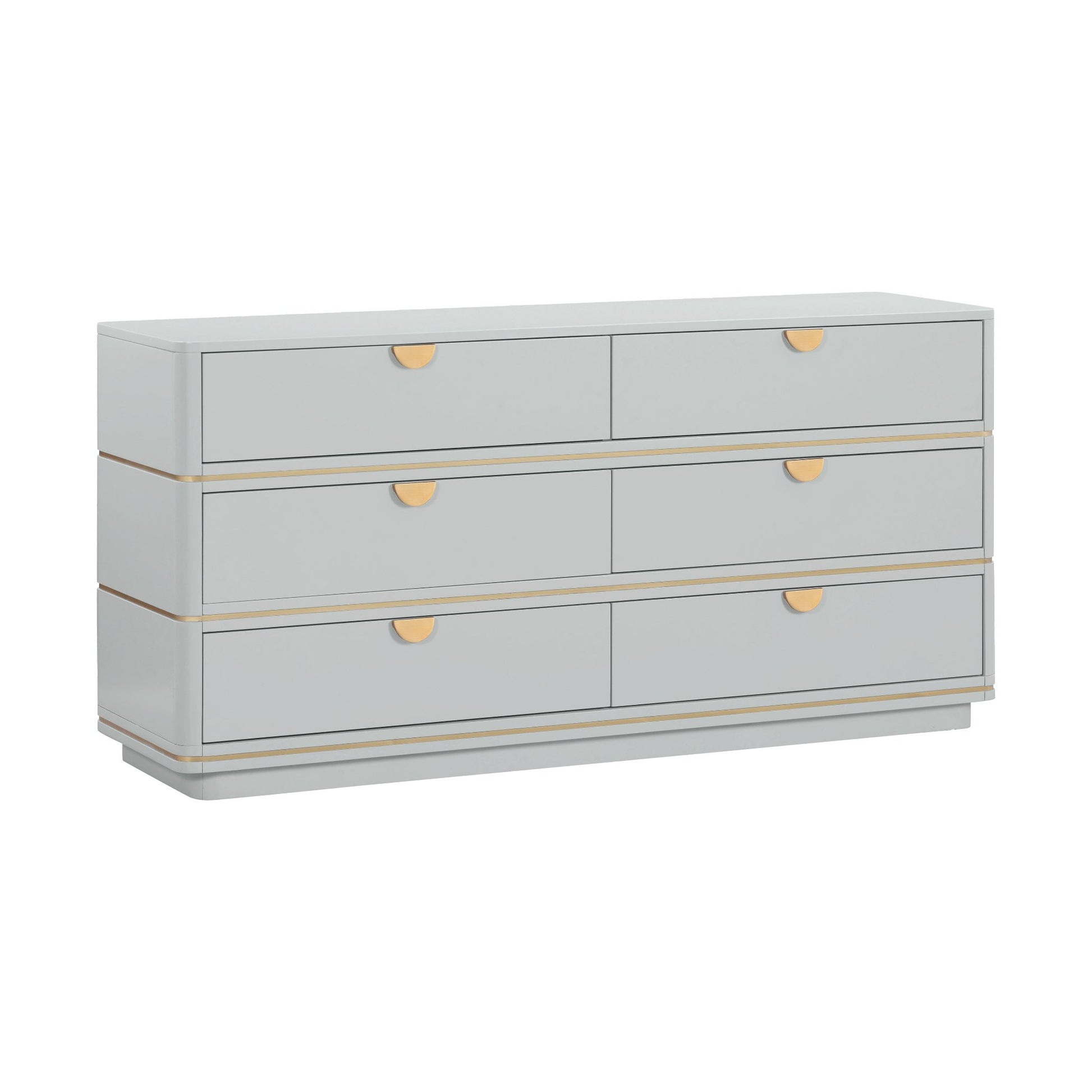 Full view of Curator Six Drawer Dresser Dove Gray