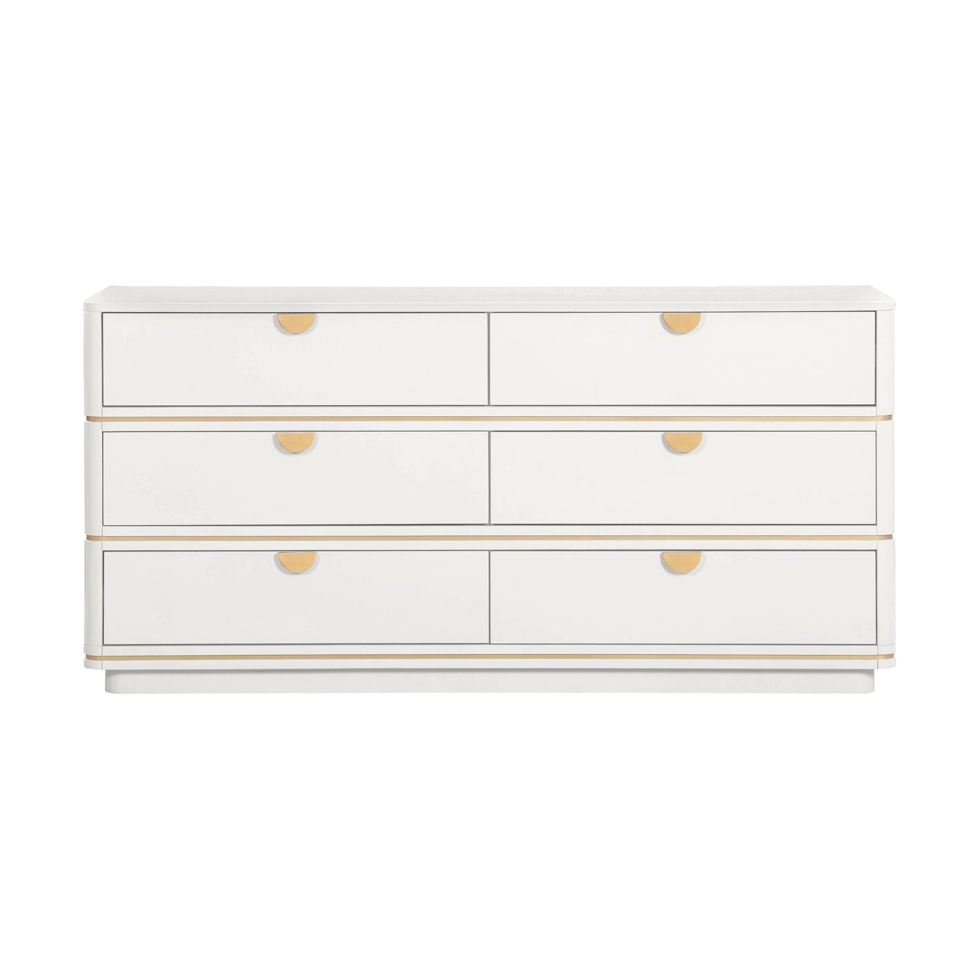 Front view of Curator Six Drawer Dresser Whipped Cream