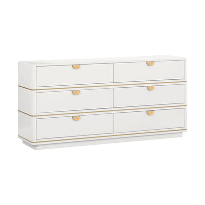 Full view of Curator Six Drawer Dresser Whipped Cream