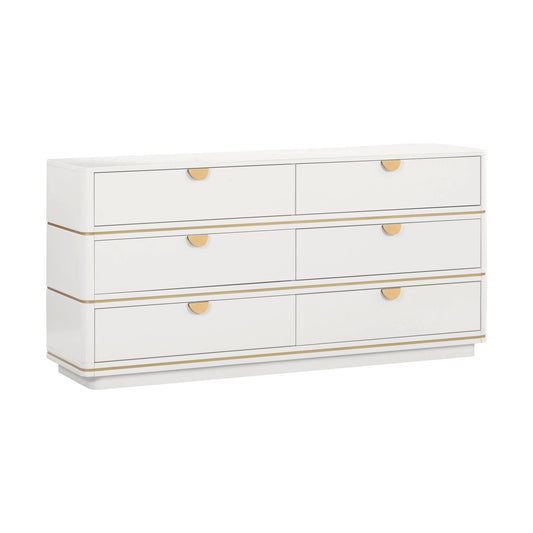 Full view of Curator Six Drawer Dresser Whipped Cream