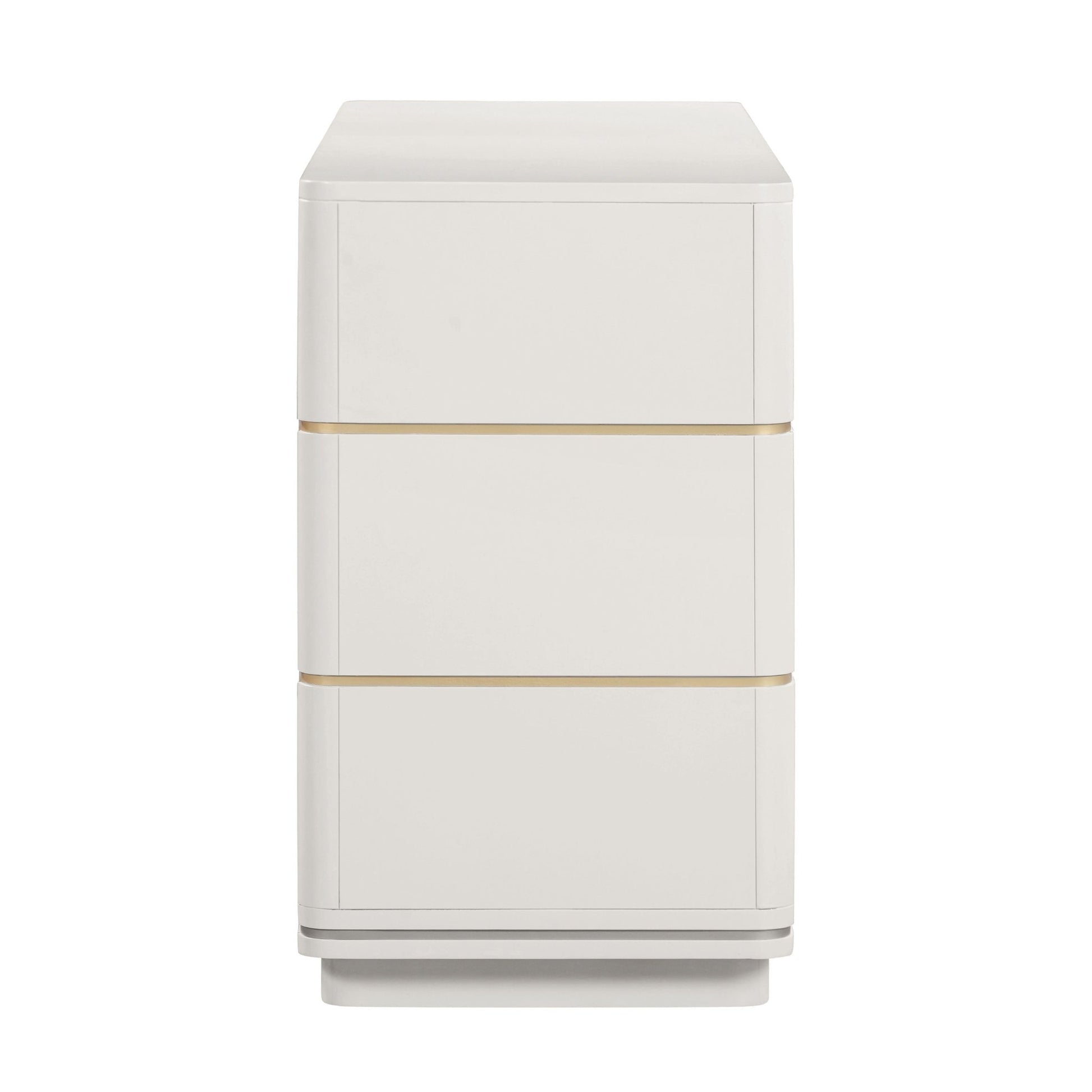 Side view of Curator Six Drawer Dresser Whipped Cream