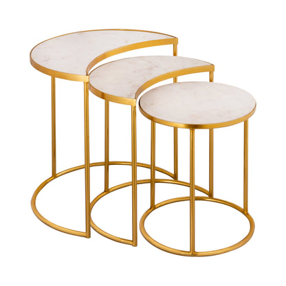 Full view of Gilded Crescent Nesting Table Set