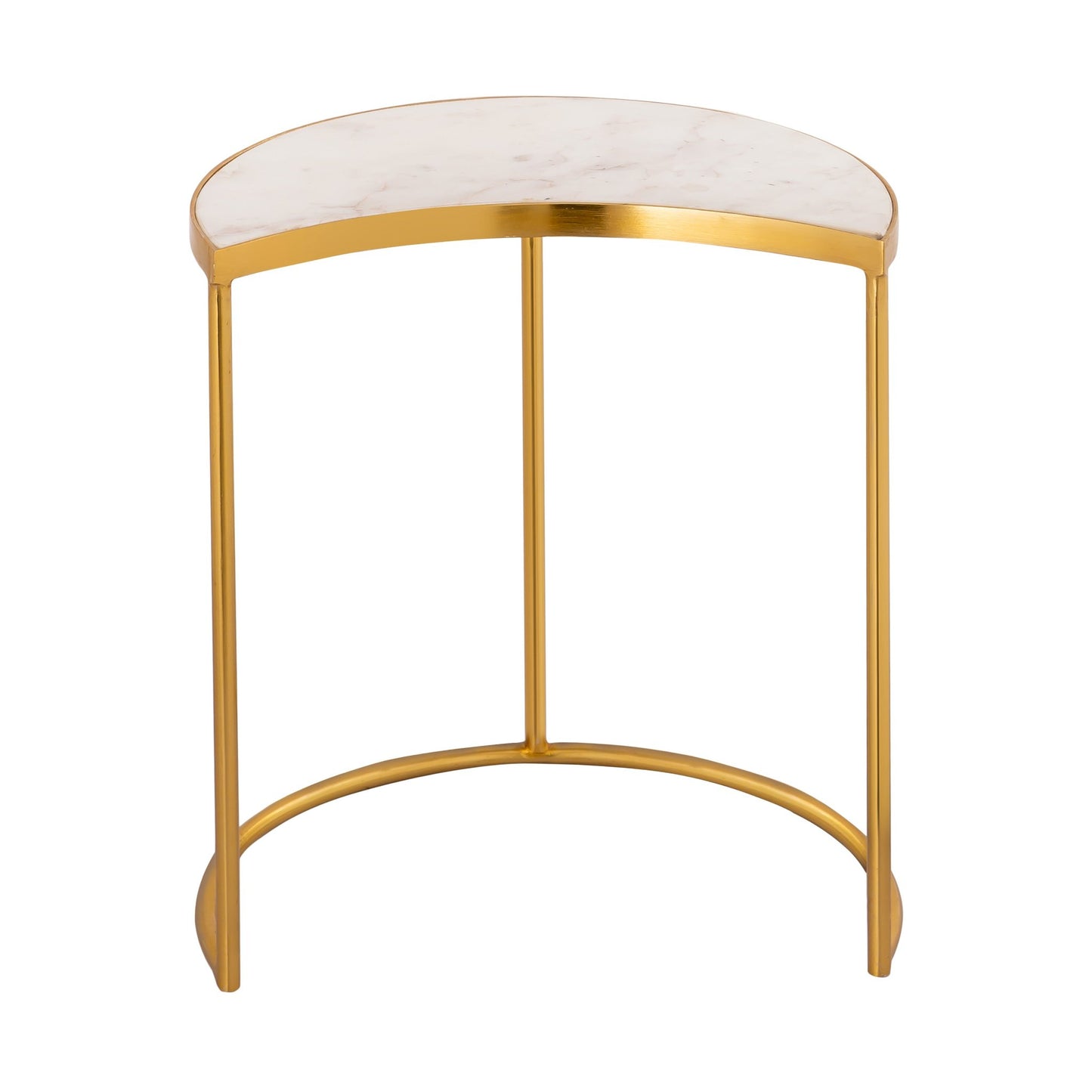 Front view of Gilded Crescent Nesting Table medium