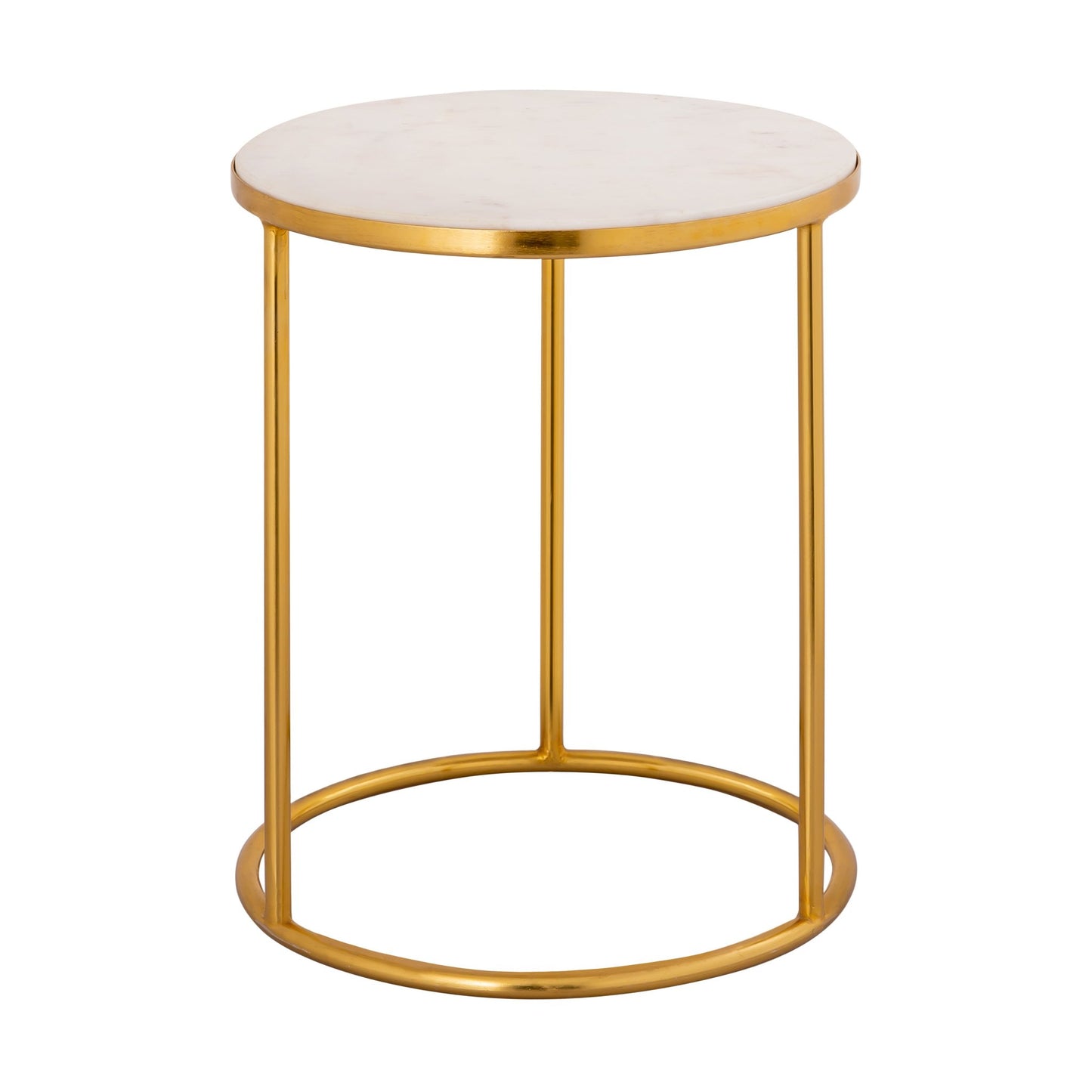 Front view of Gilded Crescent Nesting Table small