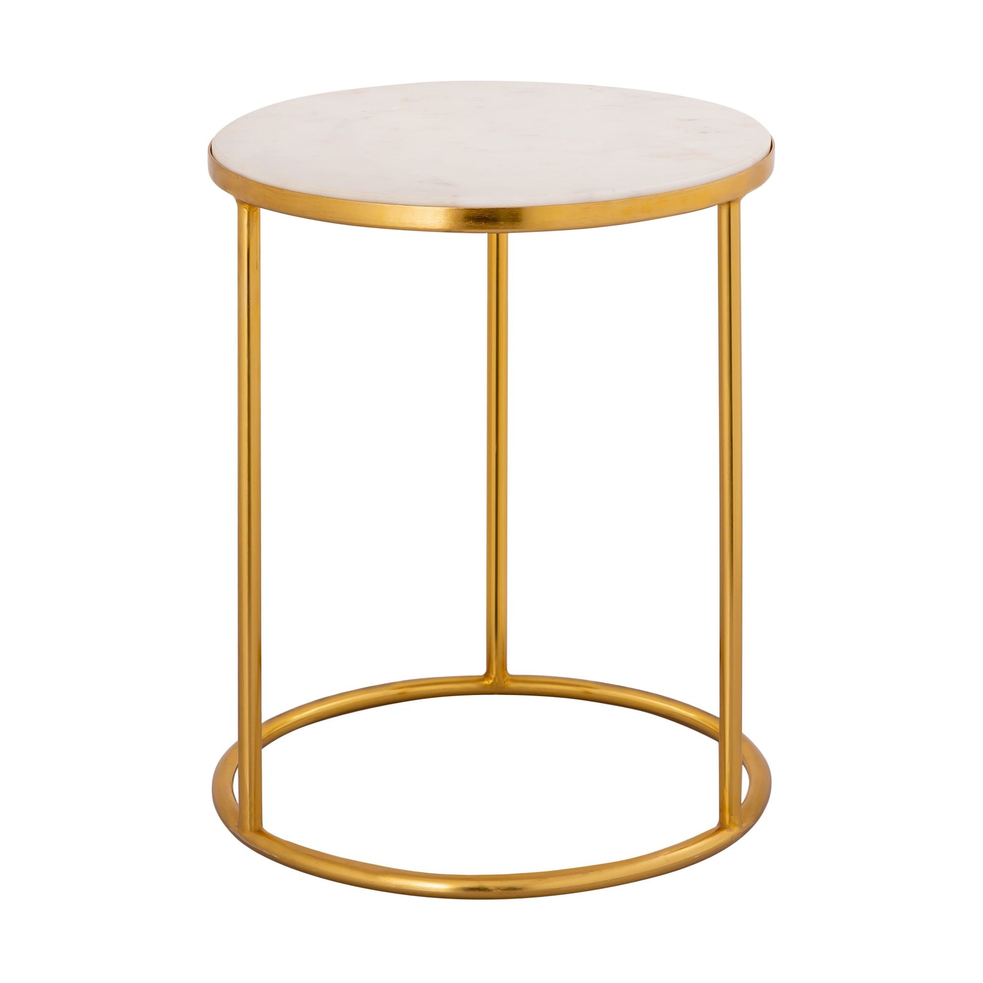 Front view of Gilded Crescent Nesting Table small