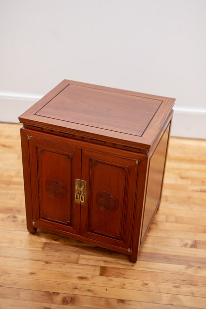 Chinoiserie Rosewood Cabinet Side Table