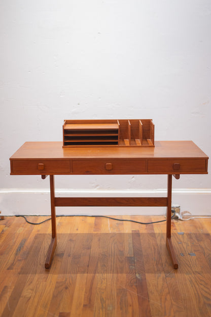 Georg Petersens Faram Model 3520 Teak Desk with Letter Tray