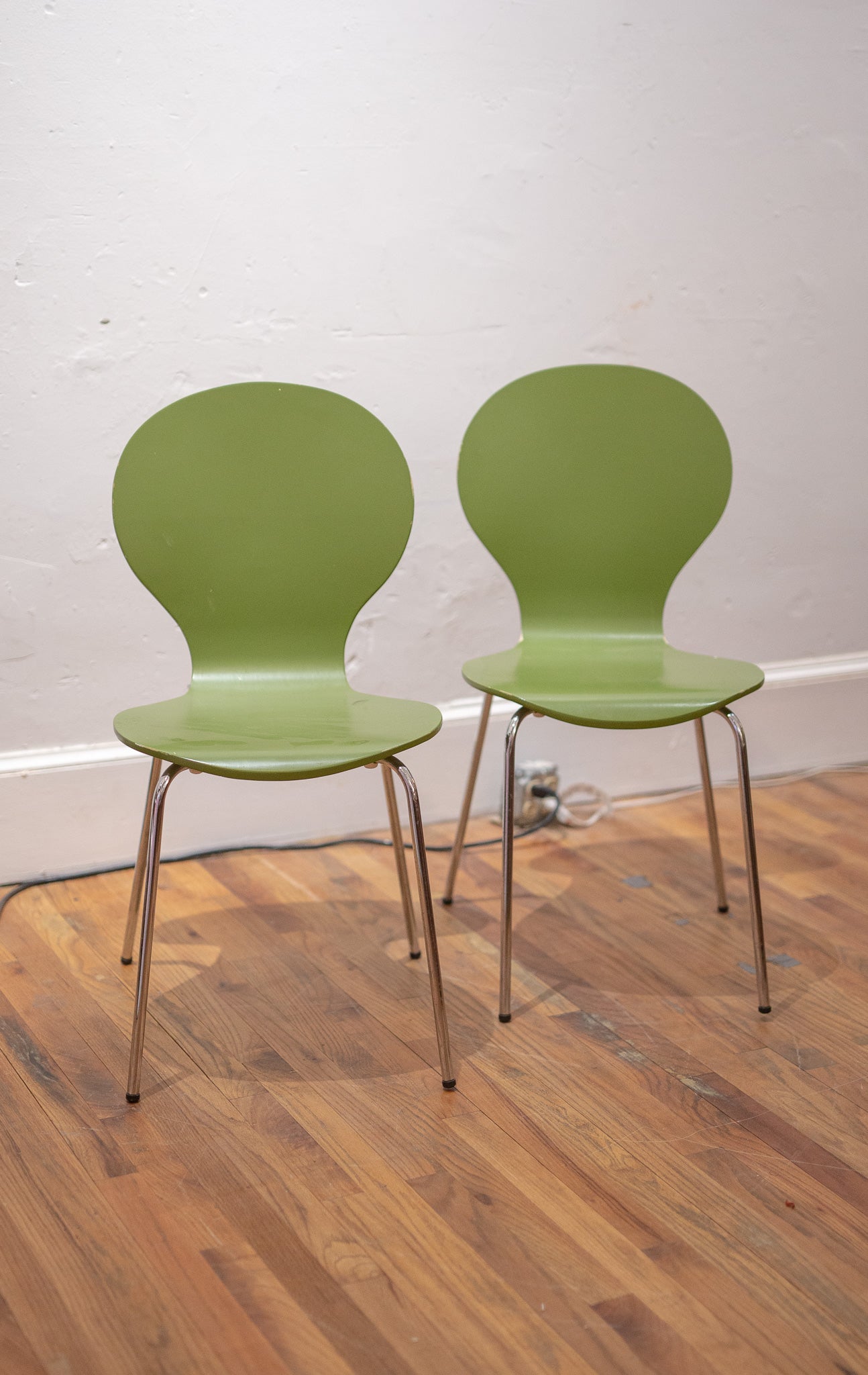 Retro Green Stacking Chairs | Set of Four