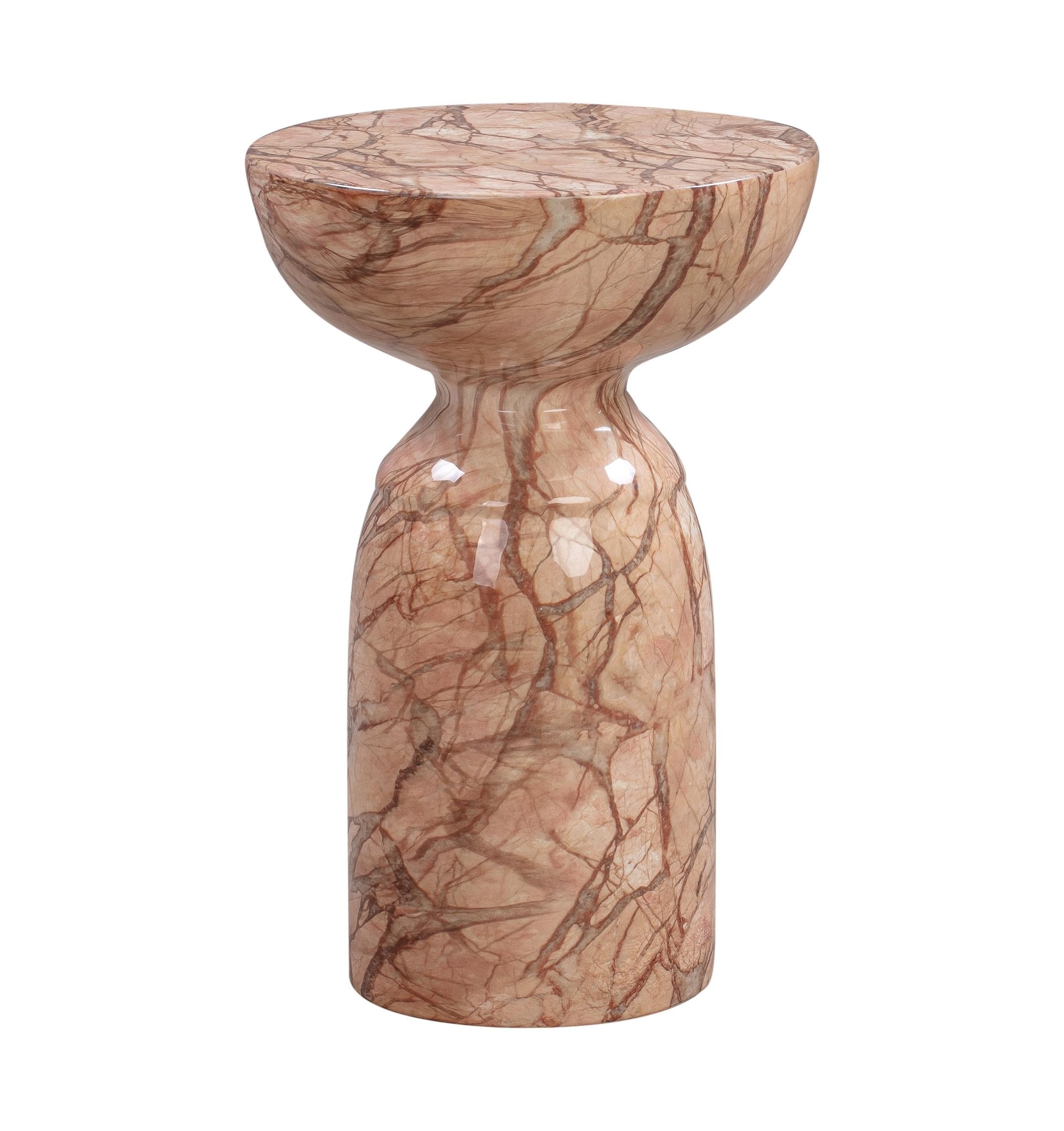 Full view of Jet Set Marble Side Table apricot