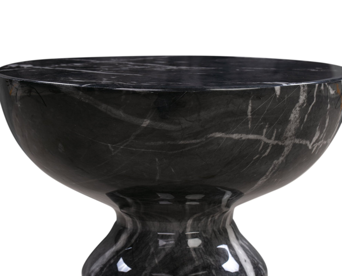 Top detail of Jet Set Marble Side Table black