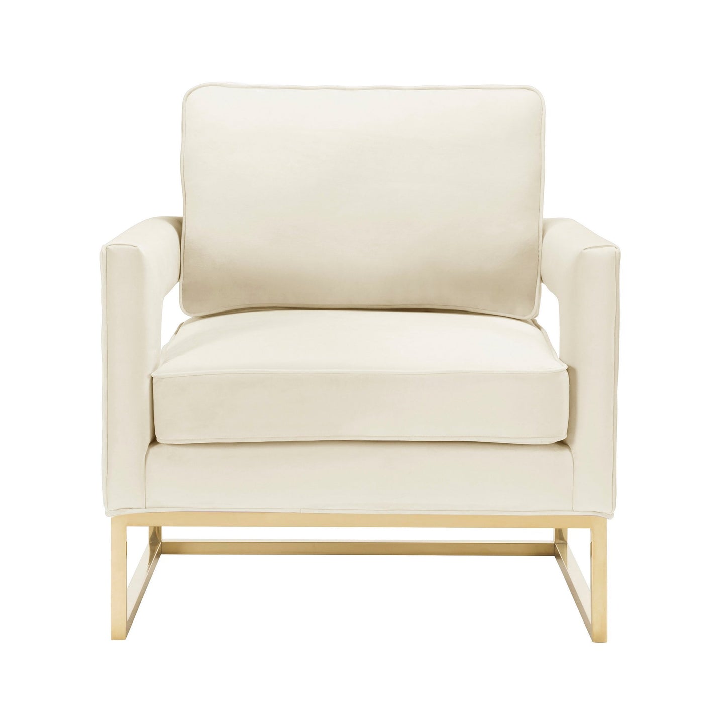 Front view of Josephine Velvet Accent Chair cream