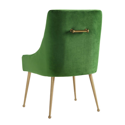 Back details of Kensington Dining Chair green