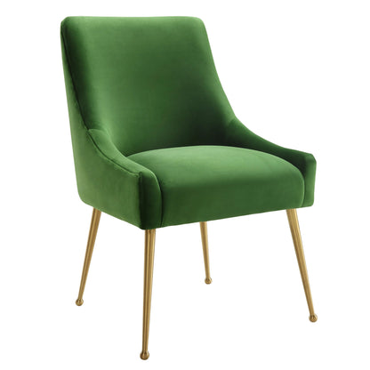 Side view of Kensington Dining Chair green