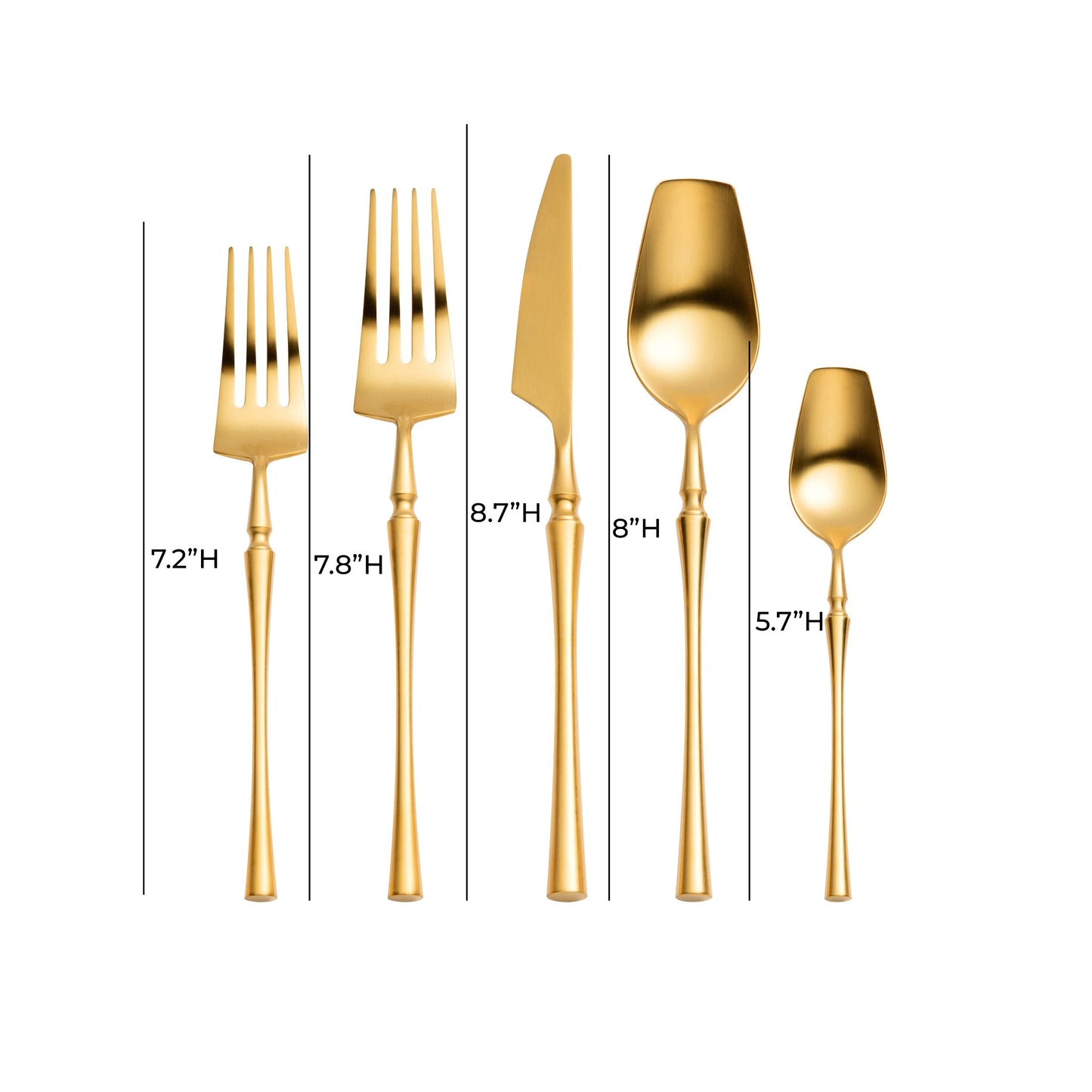 Dimensions of Lumina Brushed Stainless Steel Flatware