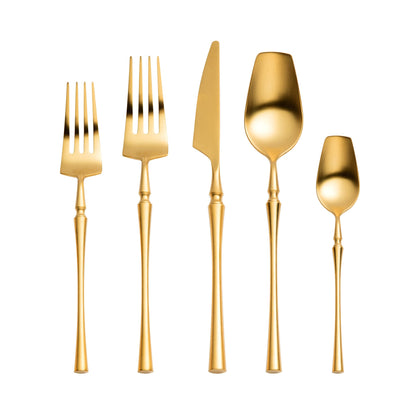 Full view of Lumina Brushed Stainless Steel Flatware gold