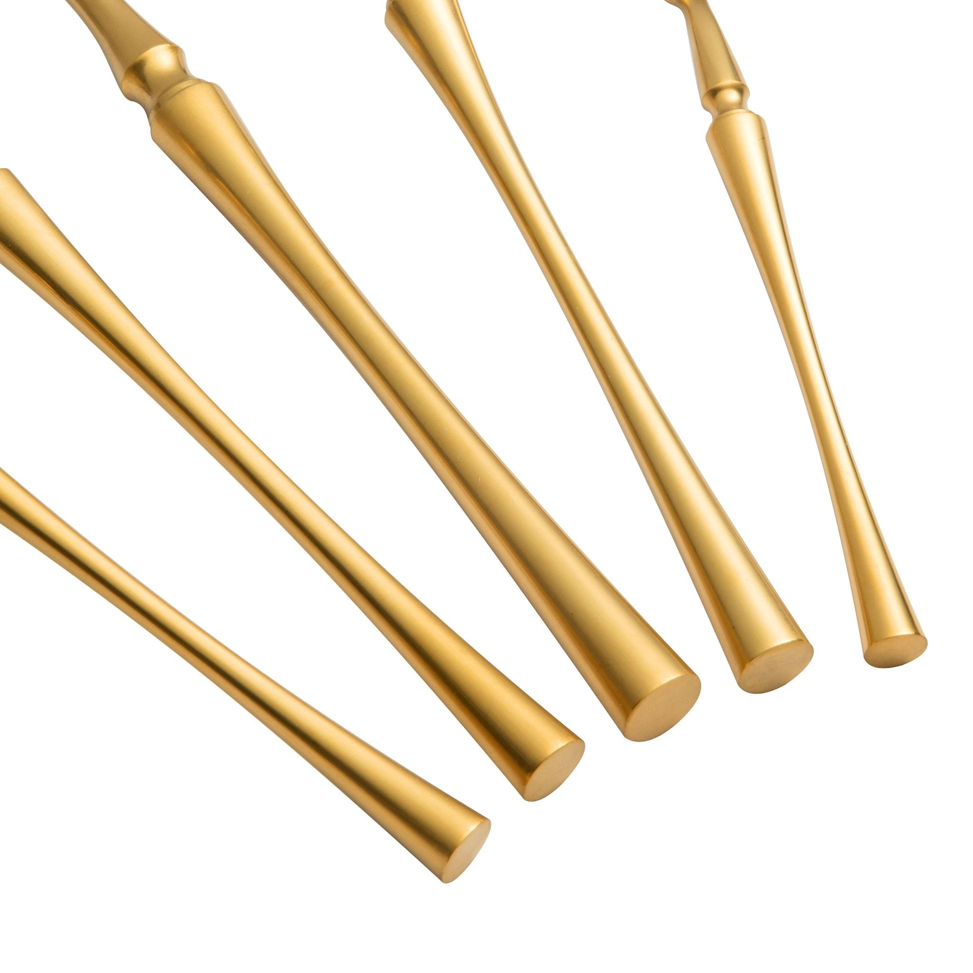 Handles of Lumina Brushed Stainless Steel Flatware gold