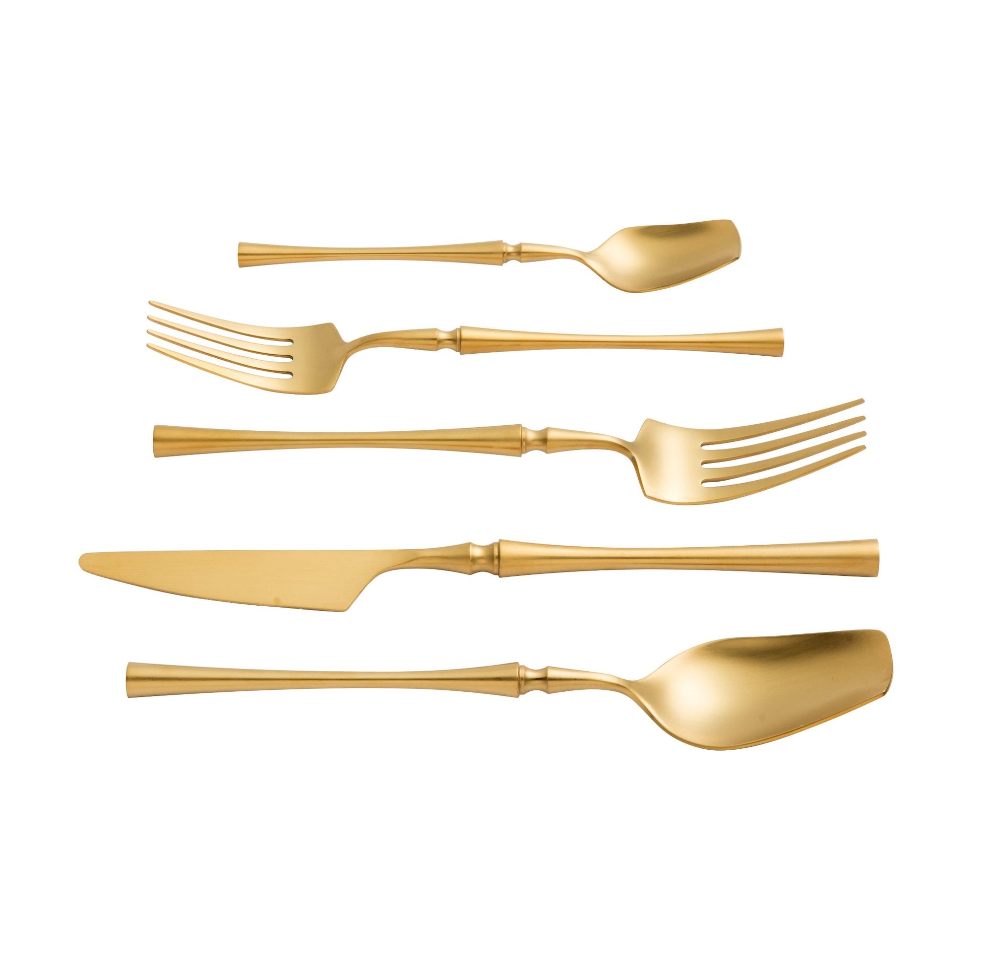 Styled Lumina Brushed Stainless Steel Flatware gold 