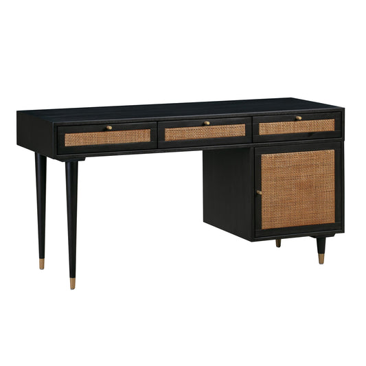 Gothic Black Full View of Martinique Cane Desk