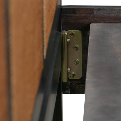Gothic Black Detail of Martinique Wood and Rattan Bed