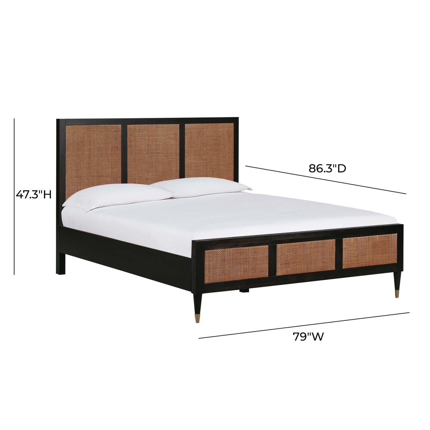 Gothic Black Dimensions King Size of Martinique Wood and Rattan Bed 