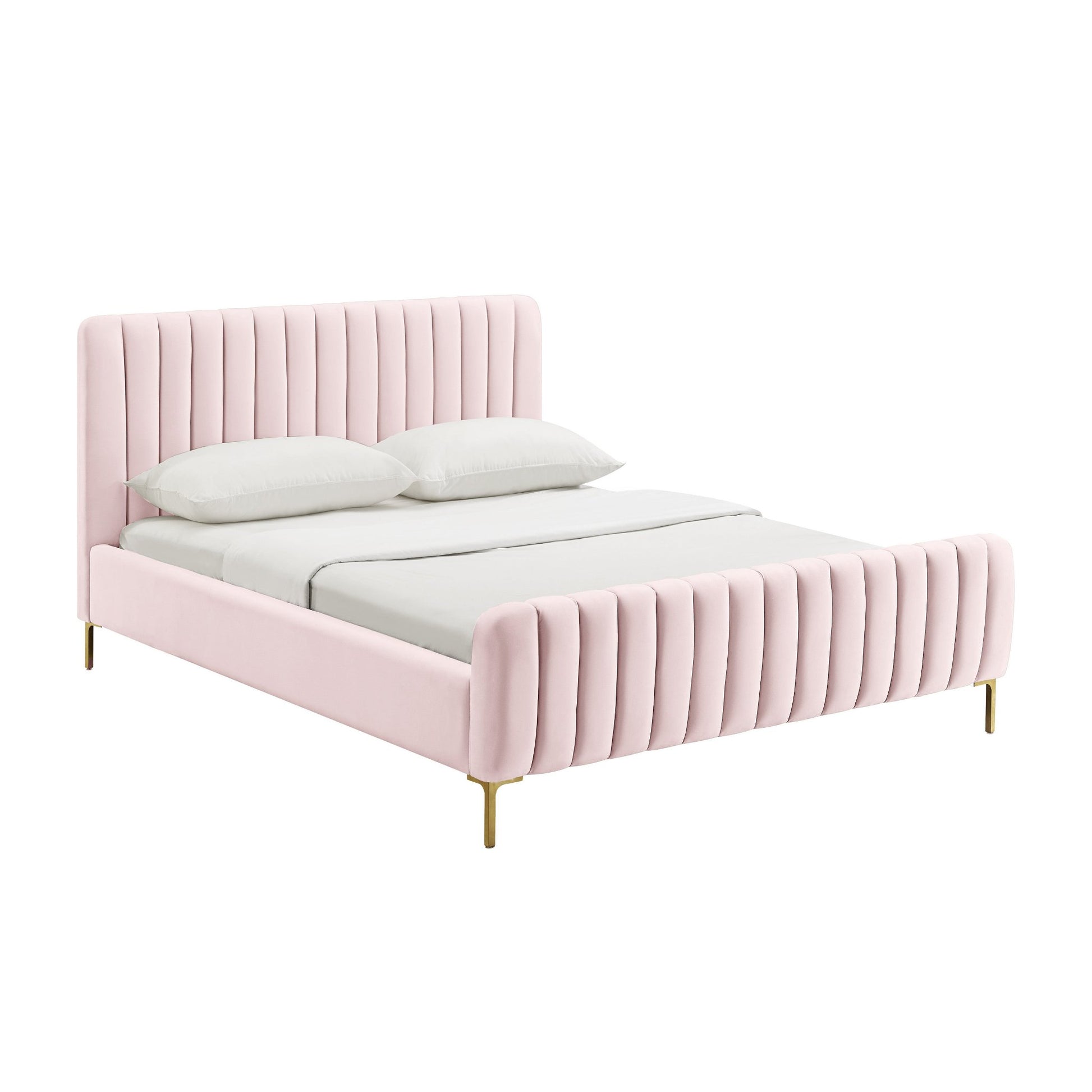 Vintage Blush Full View of Midnight in Paris Velvet Bed