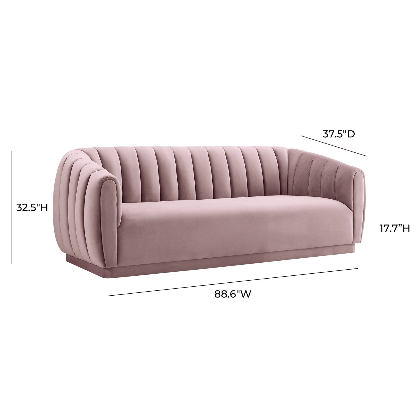 Parisian Mauve Velvet Dimensions of Midnight in Paris Velvet Sofa