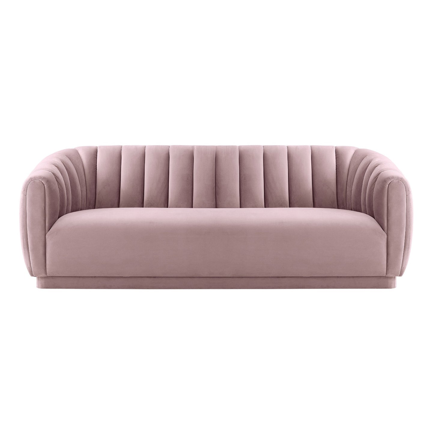 Parisian Mauve Velvet Front View of Midnight in Paris Velvet Sofa