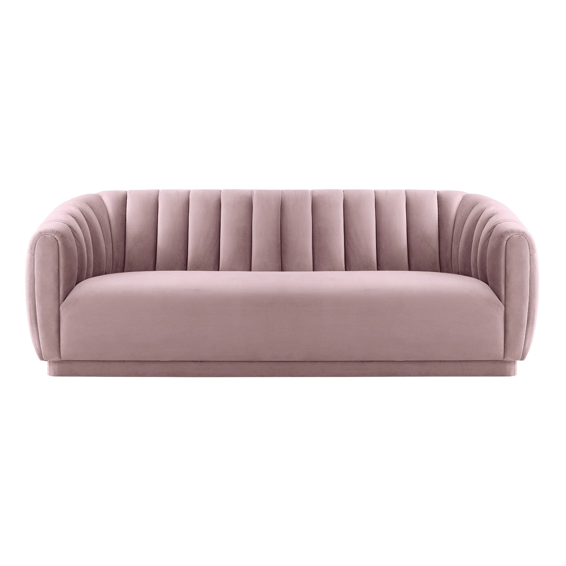 Parisian Mauve Velvet Front View of Midnight in Paris Velvet Sofa