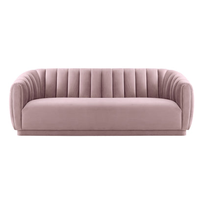 Parisian Mauve Velvet Front View of Midnight in Paris Velvet Sofa