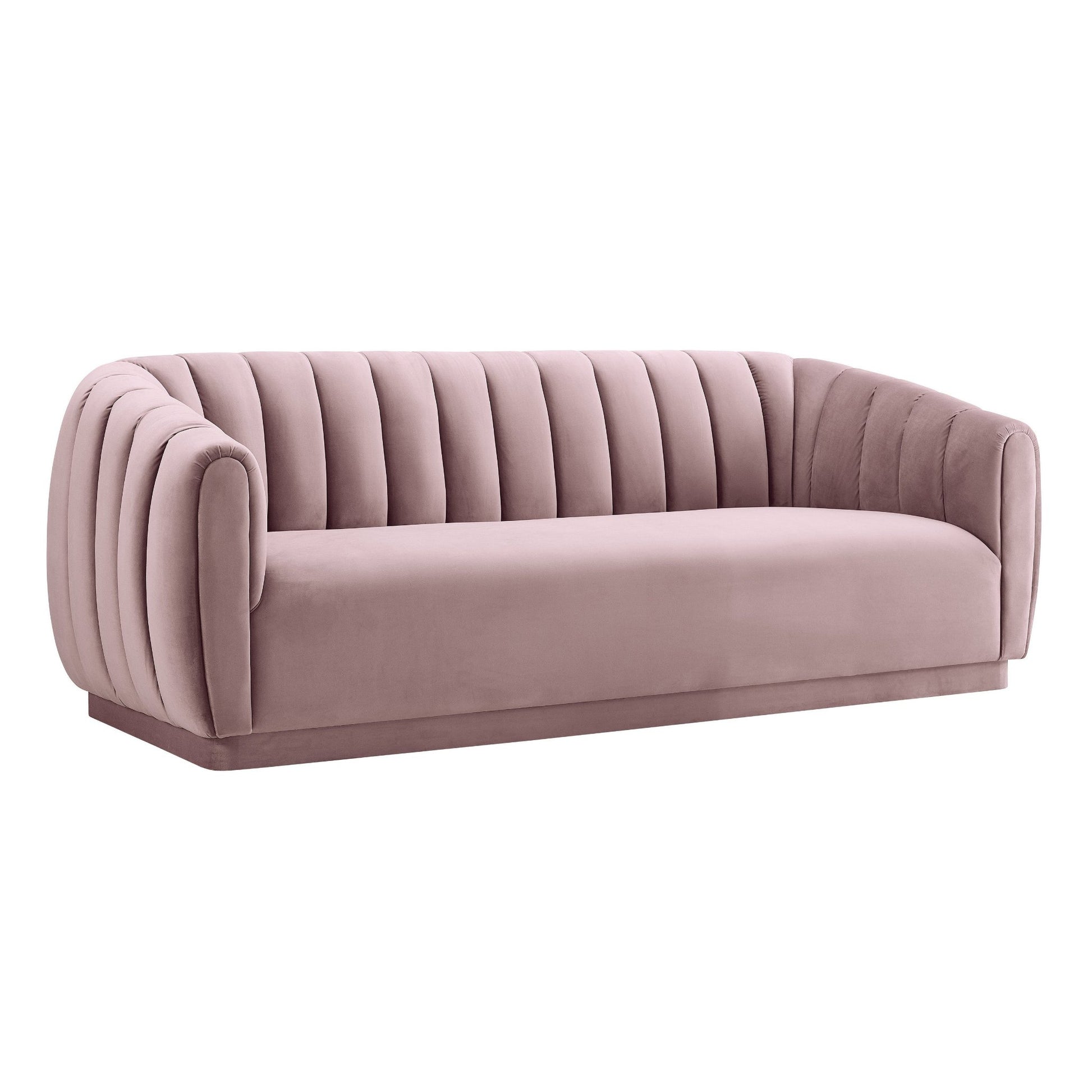 Parisian Mauve Velvet Full View of Midnight in Paris Velvet Sofa