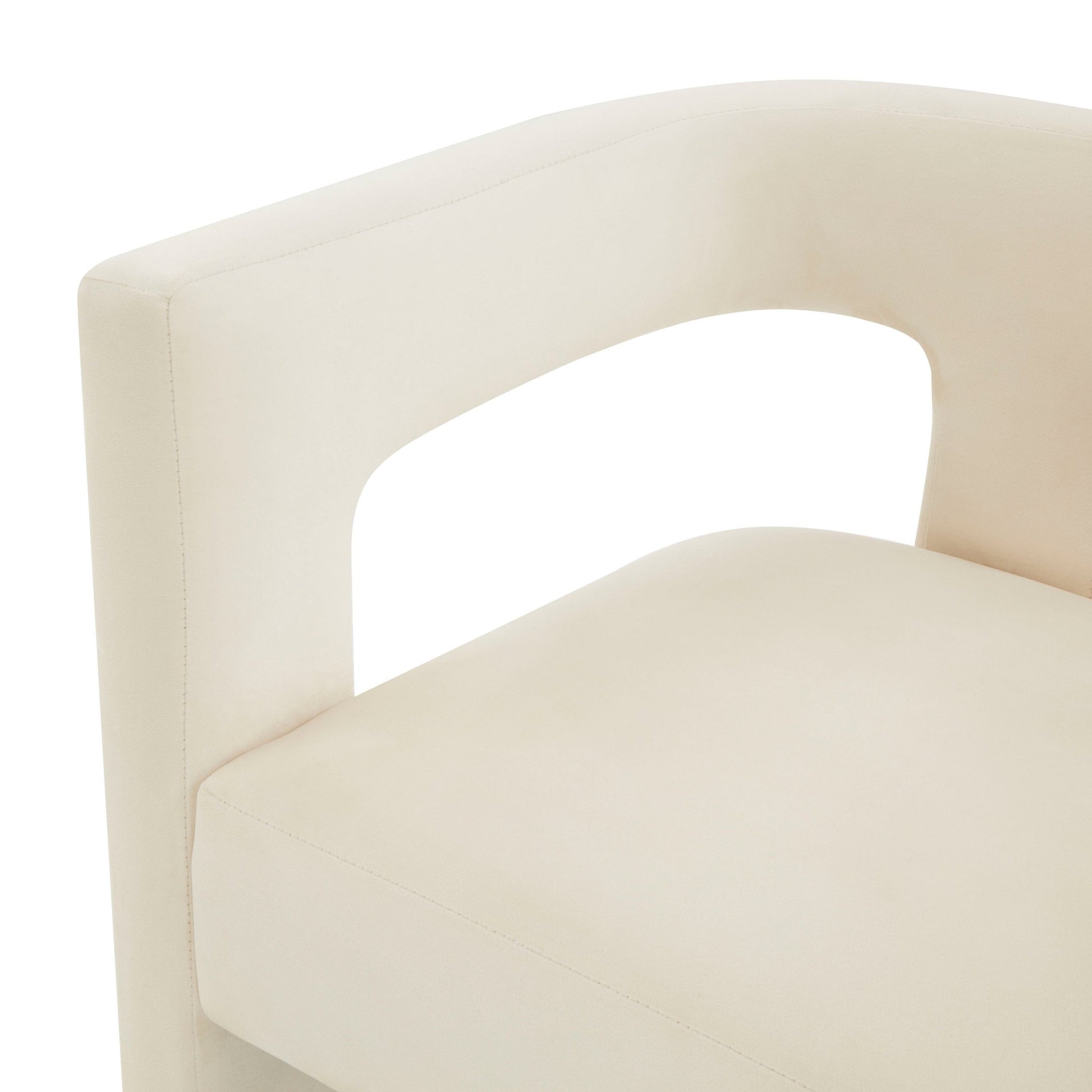 Whipped Cream Velvet Arm Detail of Morph Cutout Accent Chair