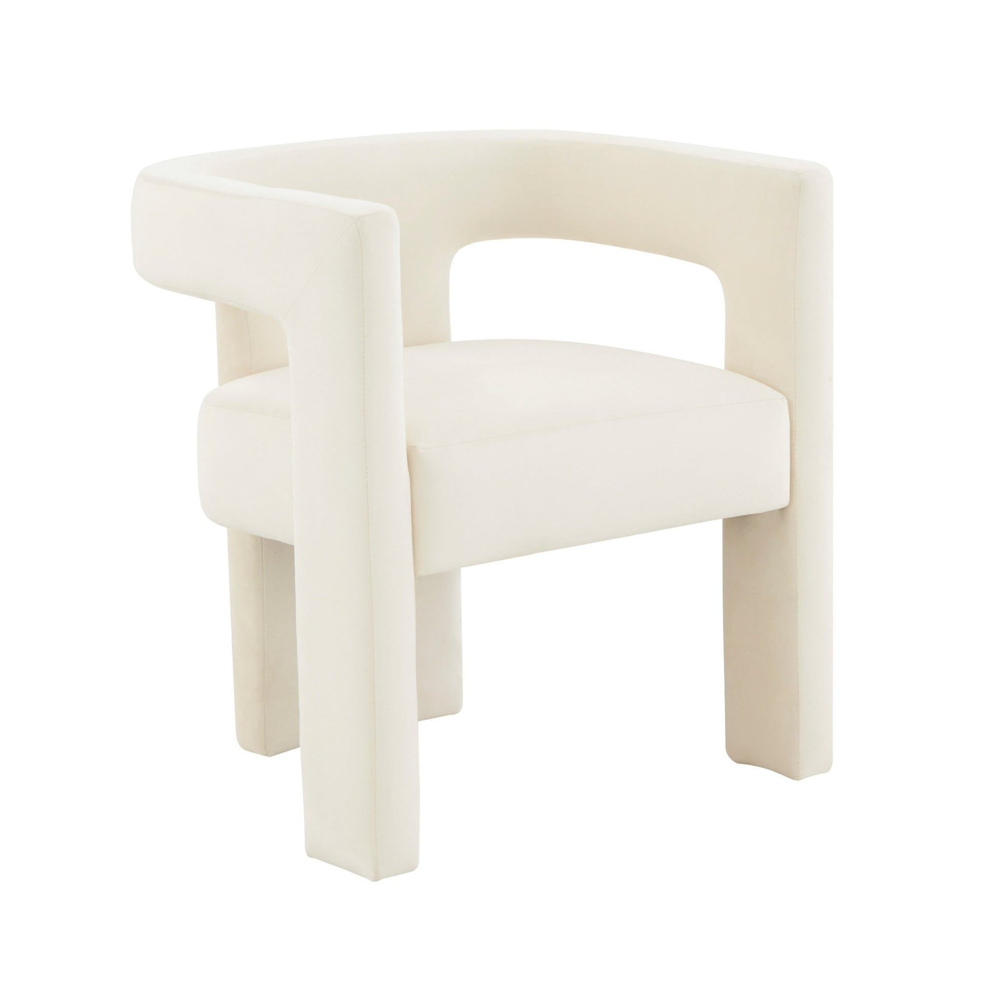 Whipped Cream Velvet Full View of Morph Cutout Accent Chair