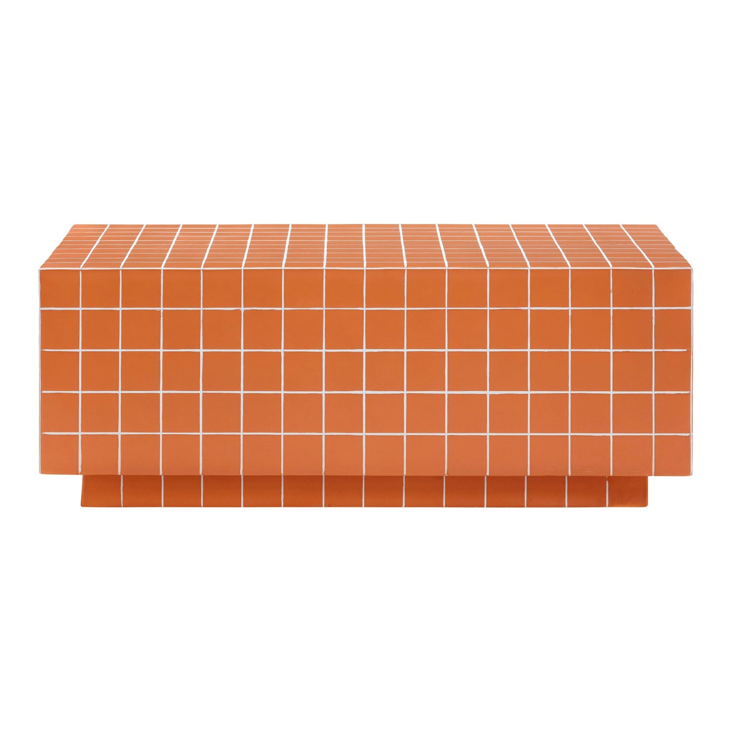 Sunset Orange Front View of Mosaic Coffee Table