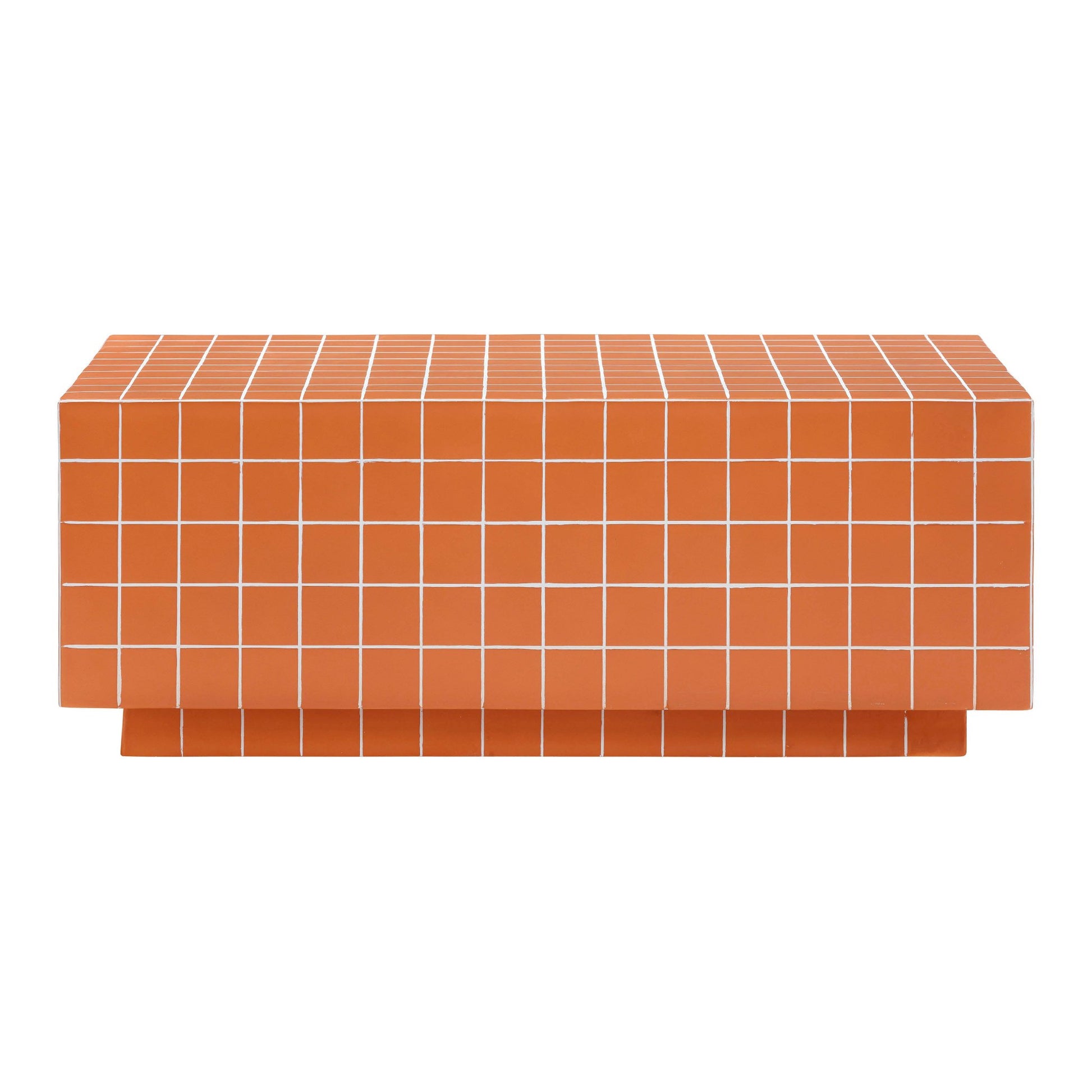 Sunset Orange Front View of Mosaic Coffee Table