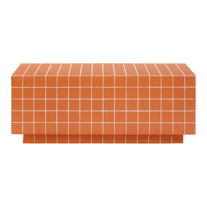 Sunset Orange Front View of Mosaic Coffee Table