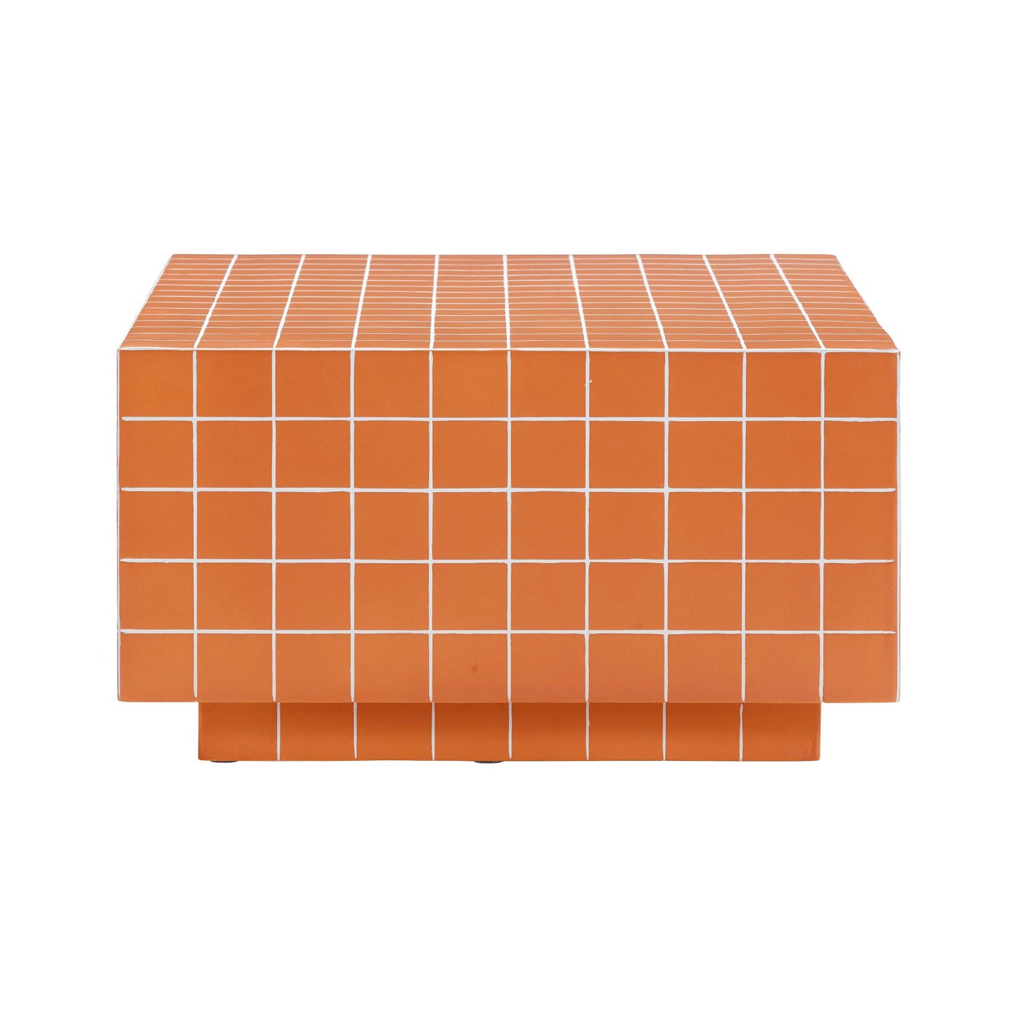 Sunset Orange Side View of Mosaic Coffee Table