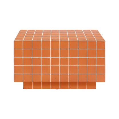 Sunset Orange Side View of Mosaic Coffee Table