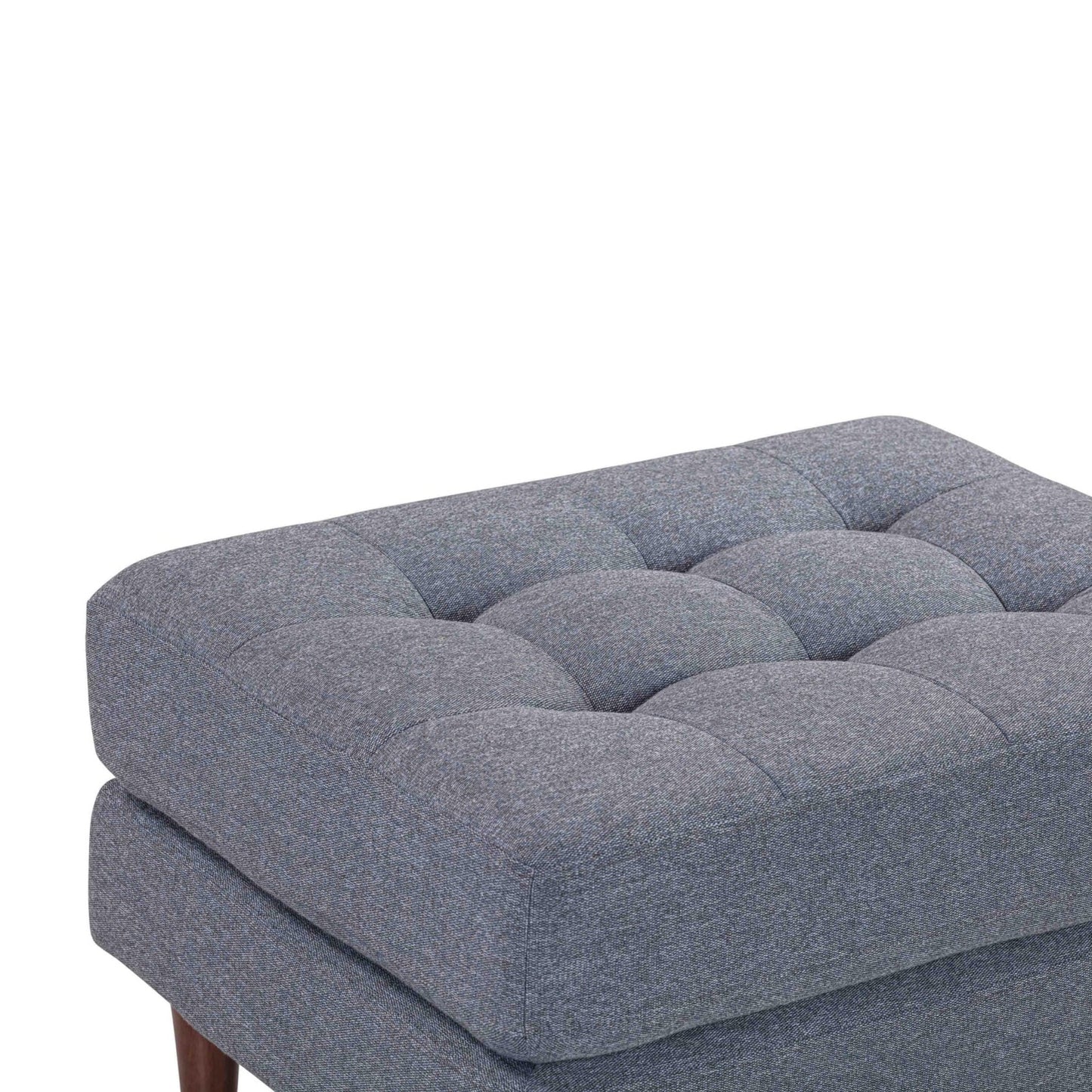 Denim Blue Tweed Corner Detail of Oslo Ottoman