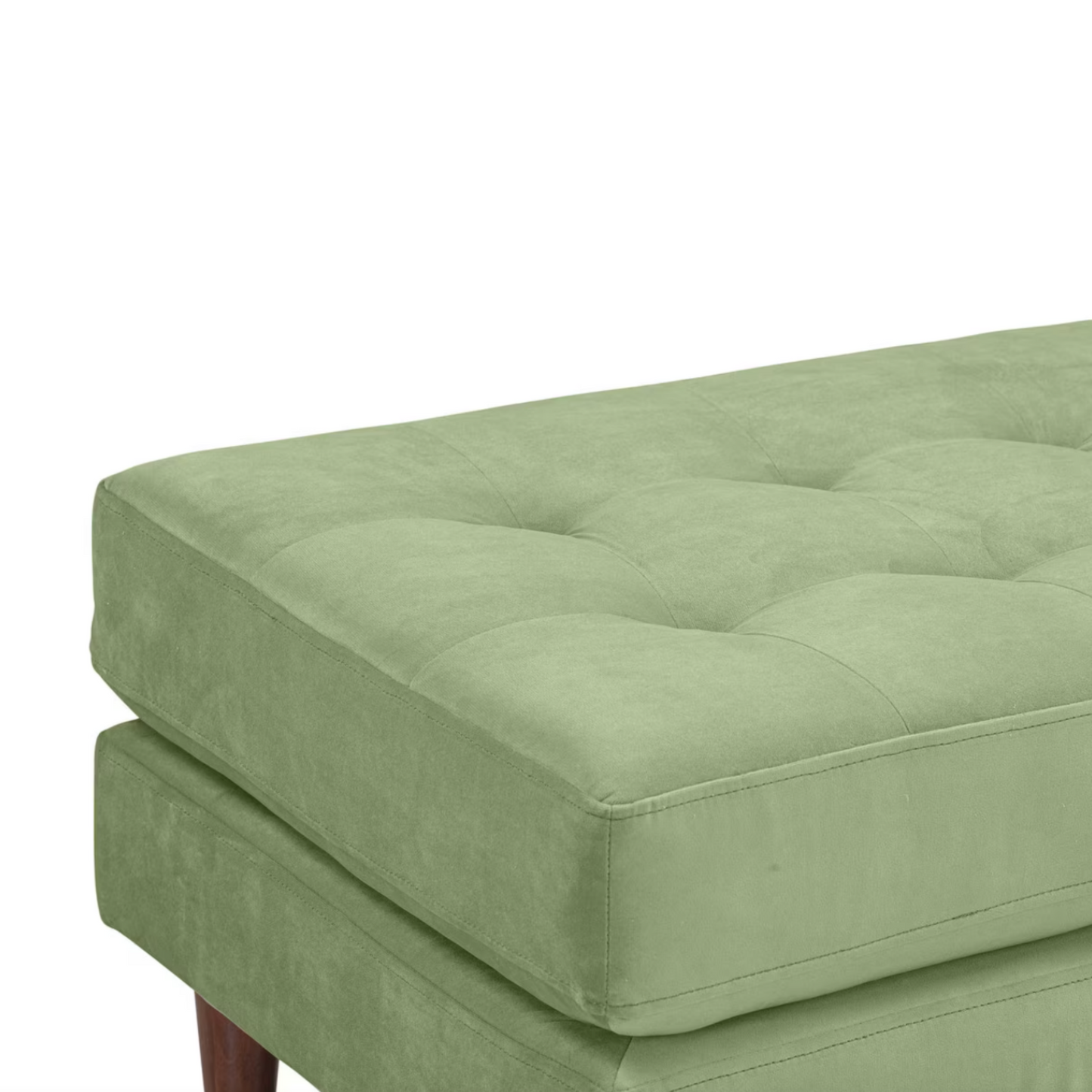 Fern Green Velvet Corner Detail of Oslo Ottoman
