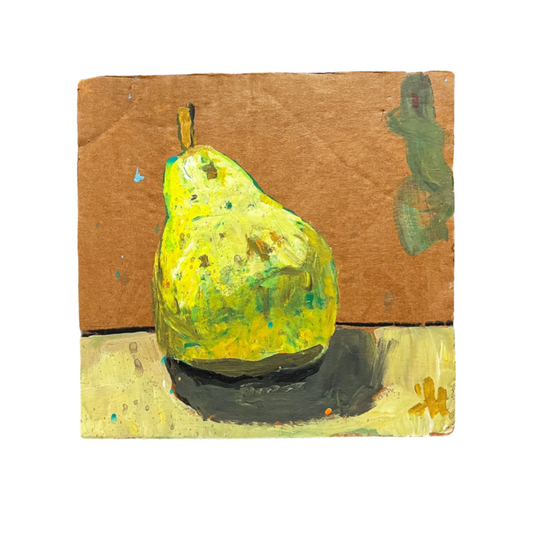 Pear Jonah Brown Acrylic on Cardboard