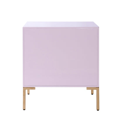 Back View of Pink Lacquer Luxe Side Table