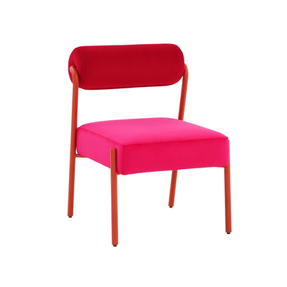 Hot Pink Velvet Full View of Retro Metro Chair